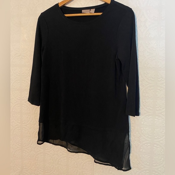 Chico's Tops - Chico’s | asymmetric 3/4 sleeve top | size 0 4/6